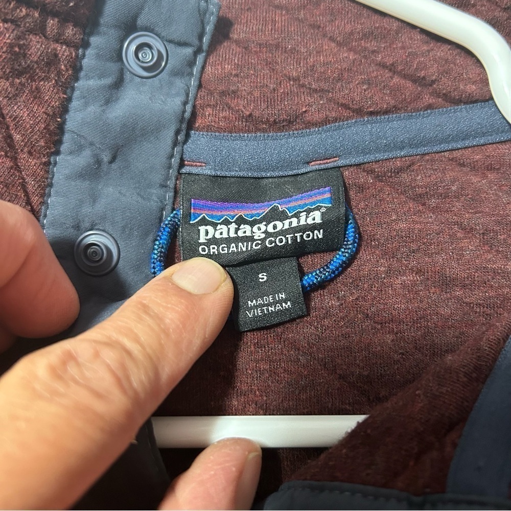 Patagonia Organic Cotton Quilt Snap-T® Pullover Small Maroon Red READ - Picture 3 of 10